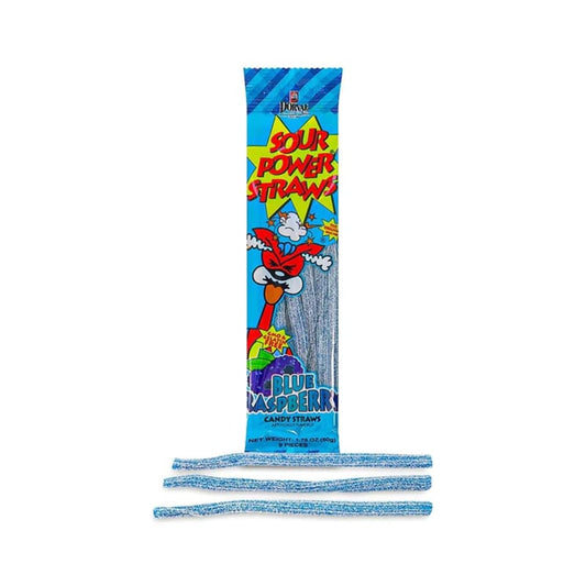 Dorval Sour Power Straws Blue Raspberry 50g