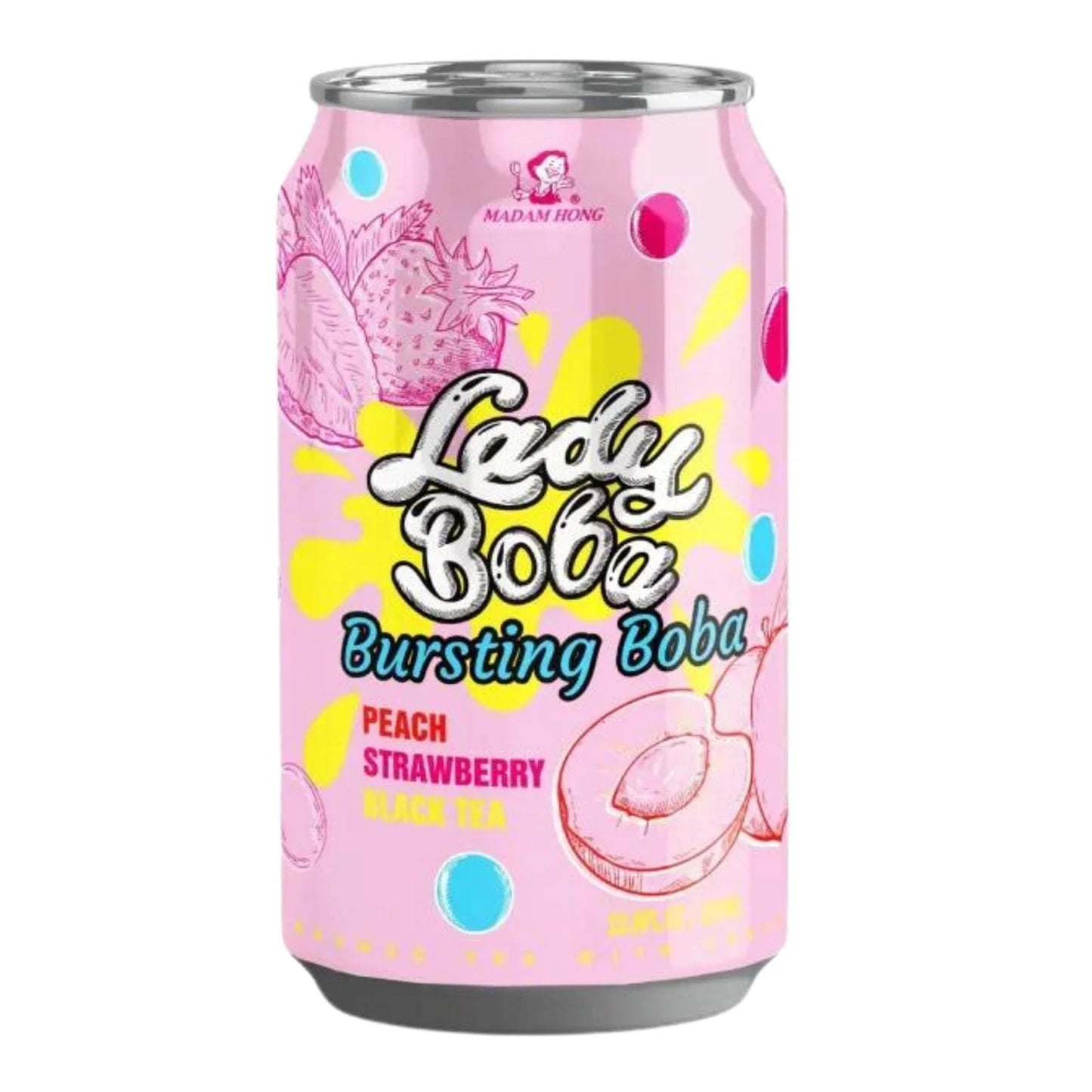 Madam Hong Peach Strawberry Bubble Tea